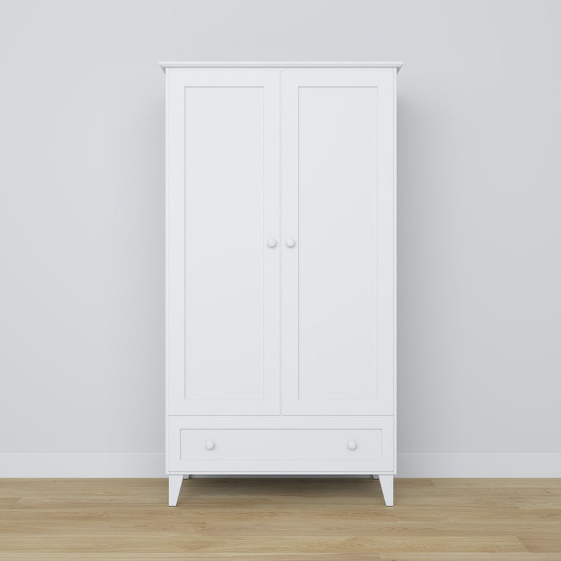 Wooden wardrobe 2D1S Scandi white