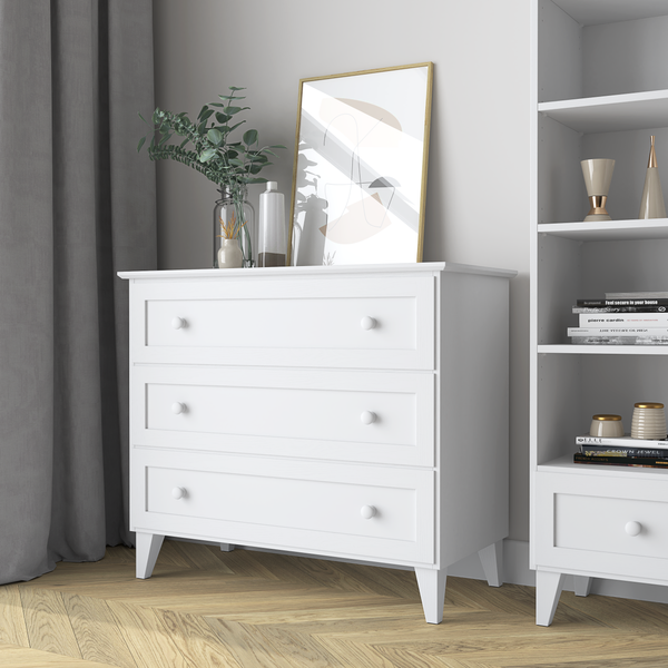 Holzkommode 3S 105 Scandi weiß