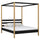 Wooden double canopy bed N01 black / oak