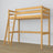 Hochbett aus Holz Kiefer natur – Lattenrost-Rahmen, Seitenansicht