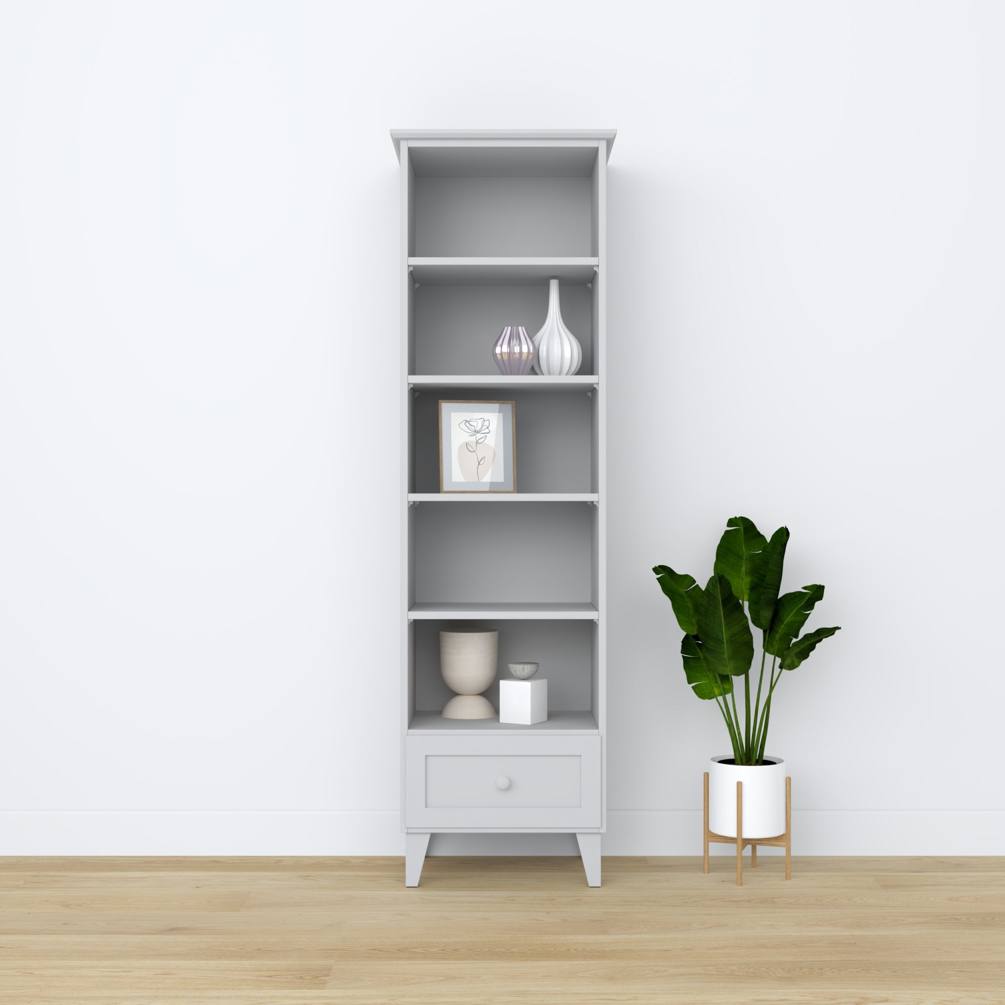 Holzregal 1S 57 Scandi grau