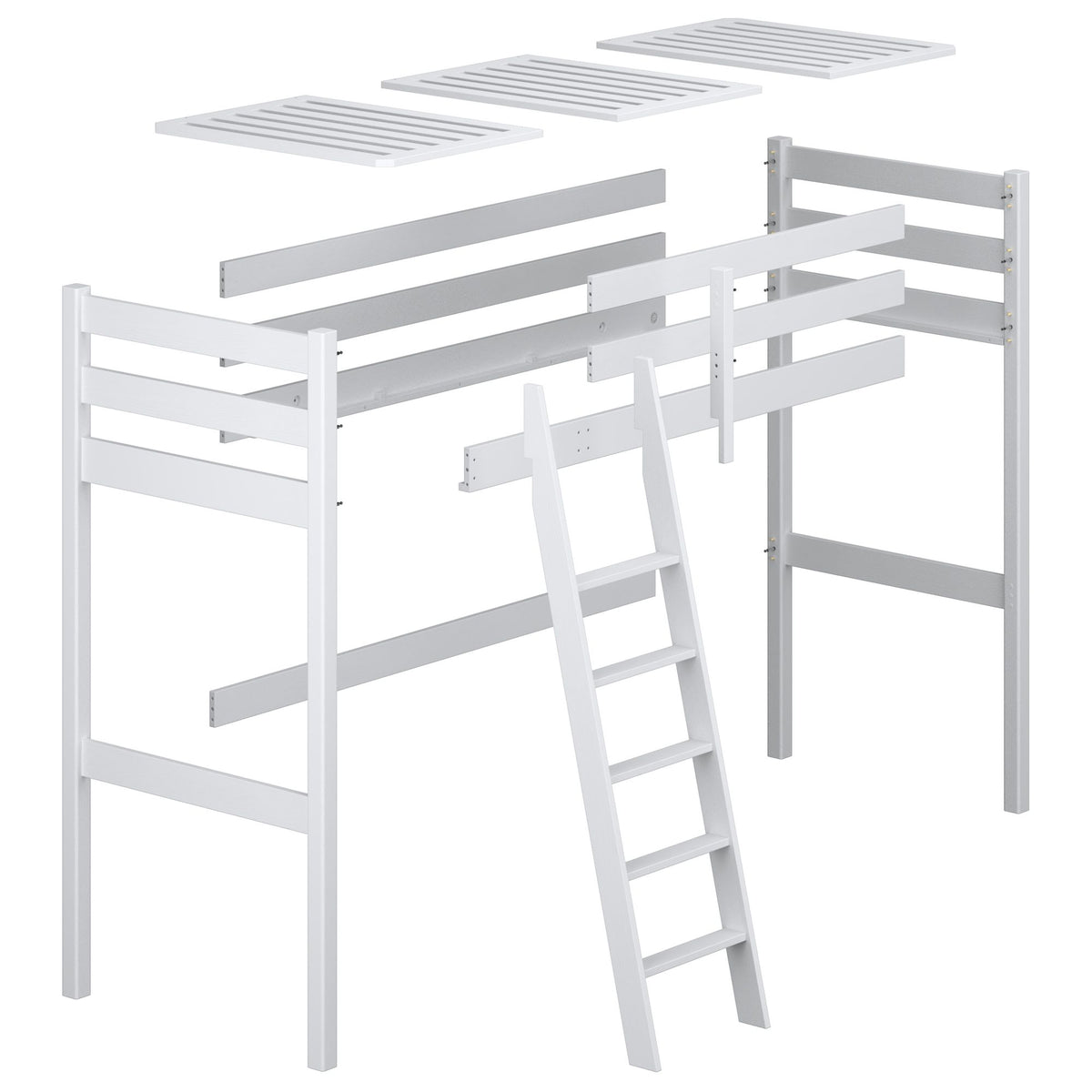 Hochbett Kiefer Natur – Holzpfosten und Holzverbindungen, Detailaufnahme Qualität