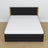 Wooden double bed with drawer N02 black / oak