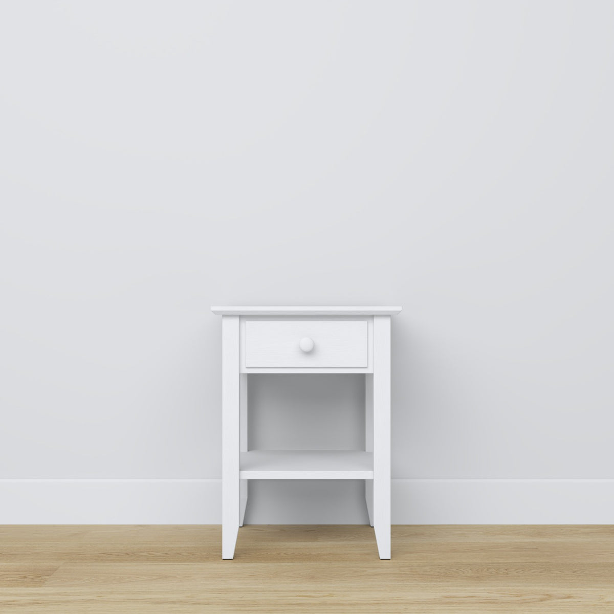 Wooden bedside table 1S N01 Scandi white