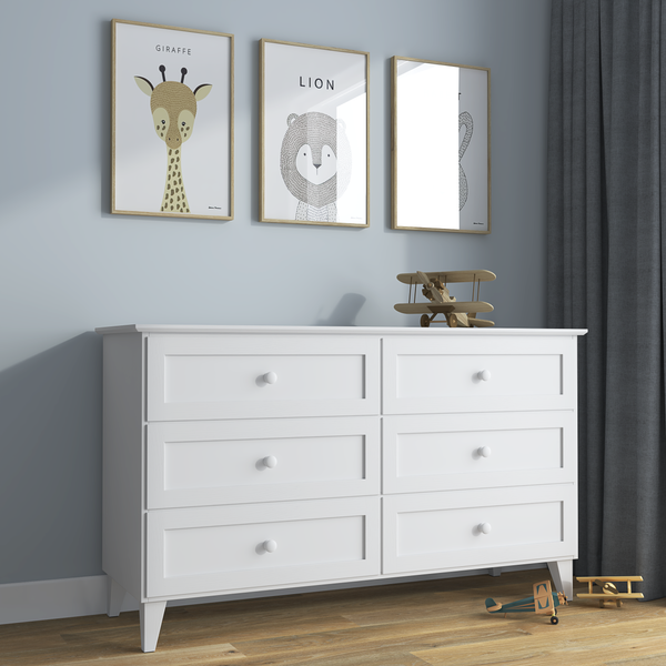 Holzkommode 6S 154 Scandi weiß