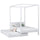 Drewniane łóżko pojedyncze z baldachimem i szufladą na materac N02 biały – widok ogólny, lite drewno sosnowe