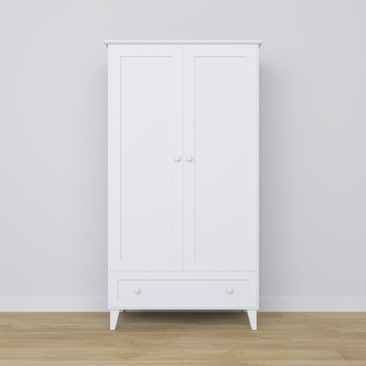 Wooden wardrobe 2D1S Scandi white