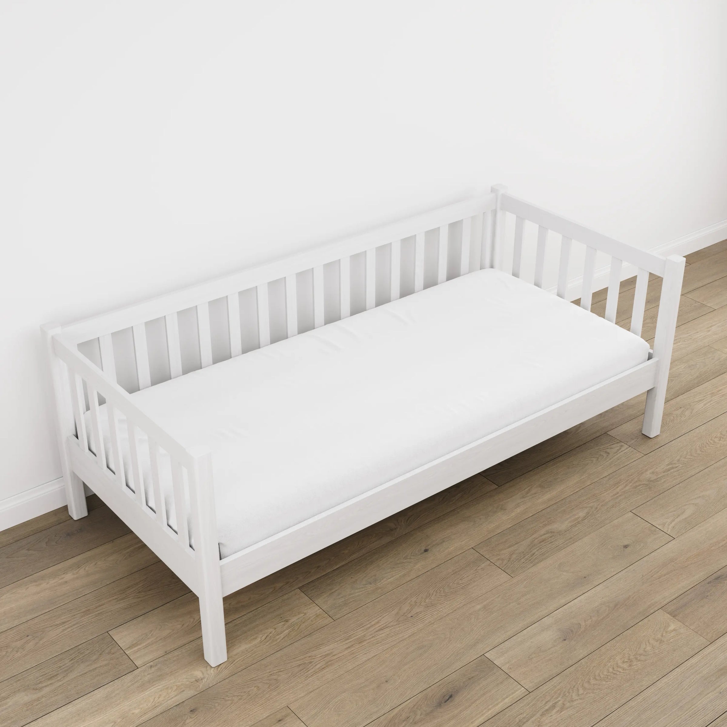 Sofa-Bett weiß im Kinderzimmer – Scandi-Einrichtung, Holz