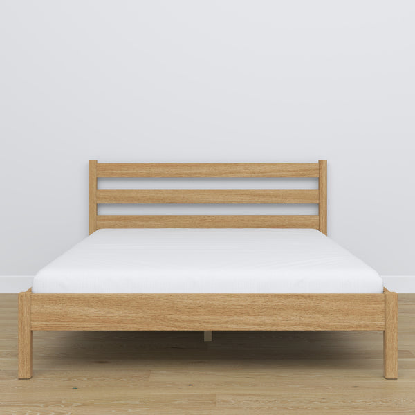 Doppelbett Natureiche – Seitenansicht, Proportionen und Form, Schlafzimmer