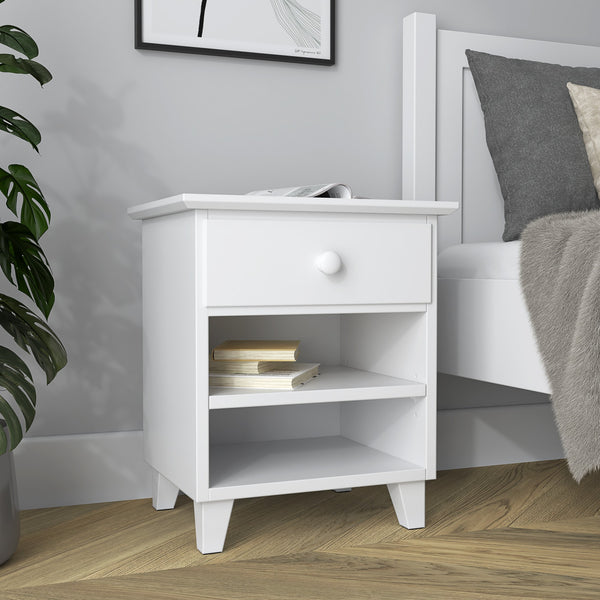 Holznachttisch 1S N02 Scandi weiß