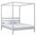 Wooden double canopy bed N01 grey