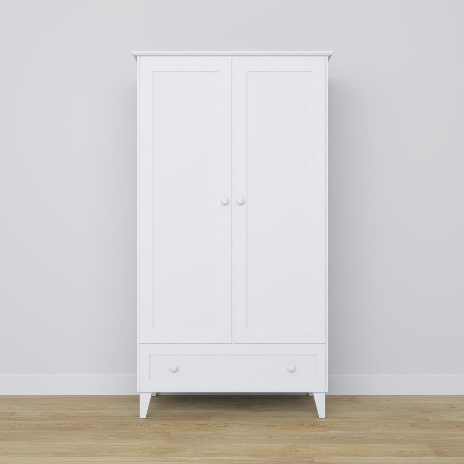 Wooden wardrobe 2D1S Scandi white