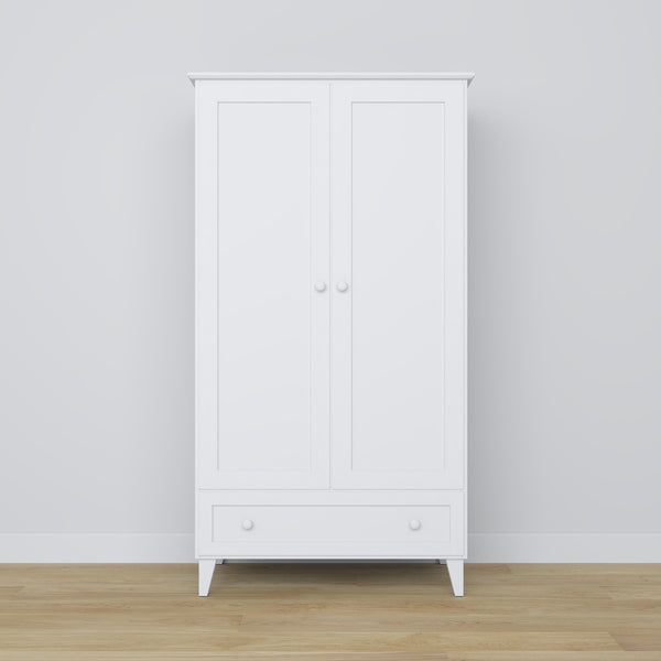 Wooden wardrobe 2D1S Scandi white