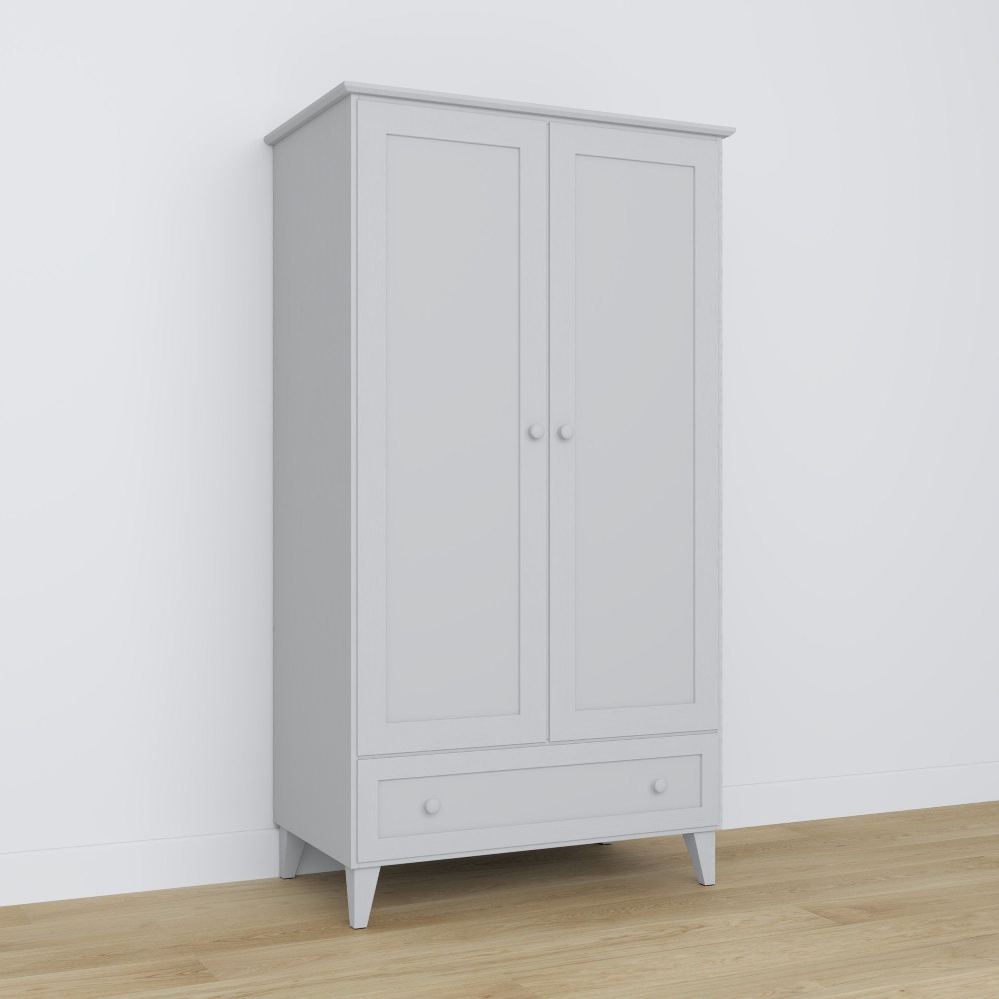 Wooden wardrobe 2D1S Scandi grey