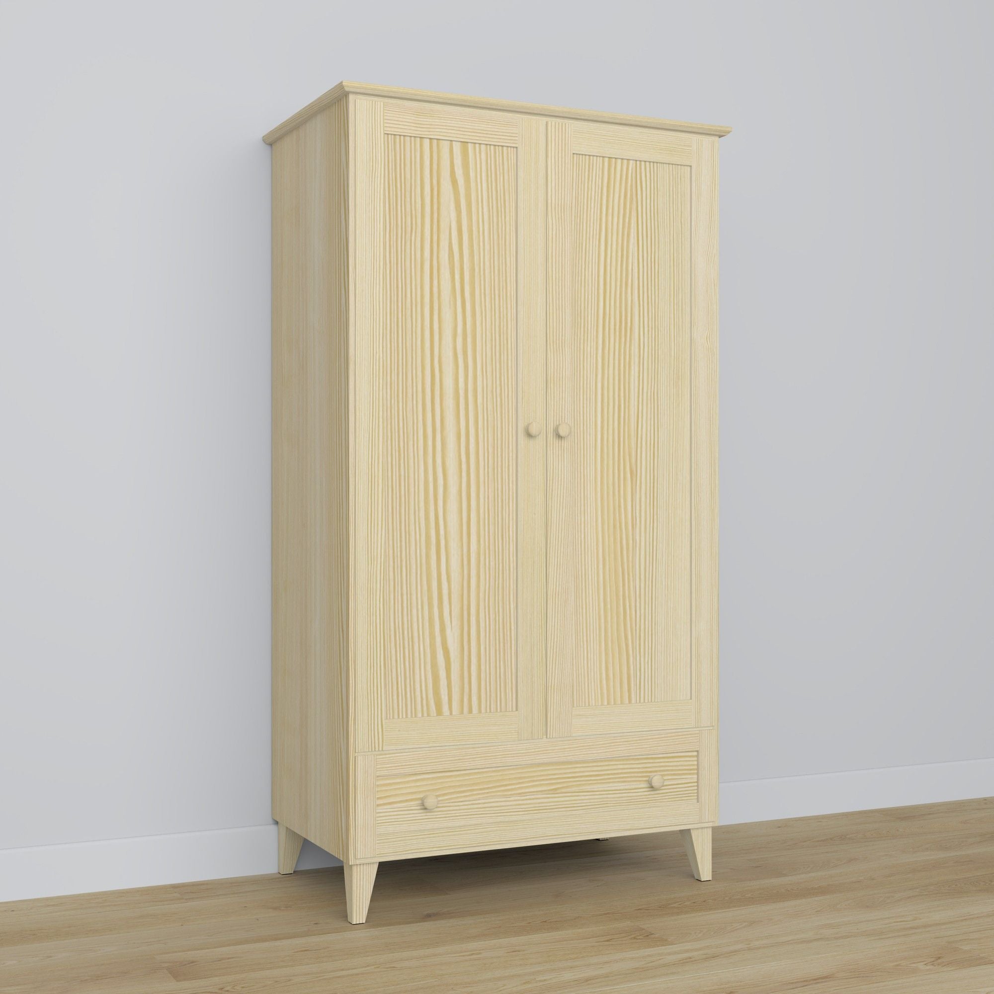 Kiefer Kleiderschrank 2D1S Scandi Kiefer farblos