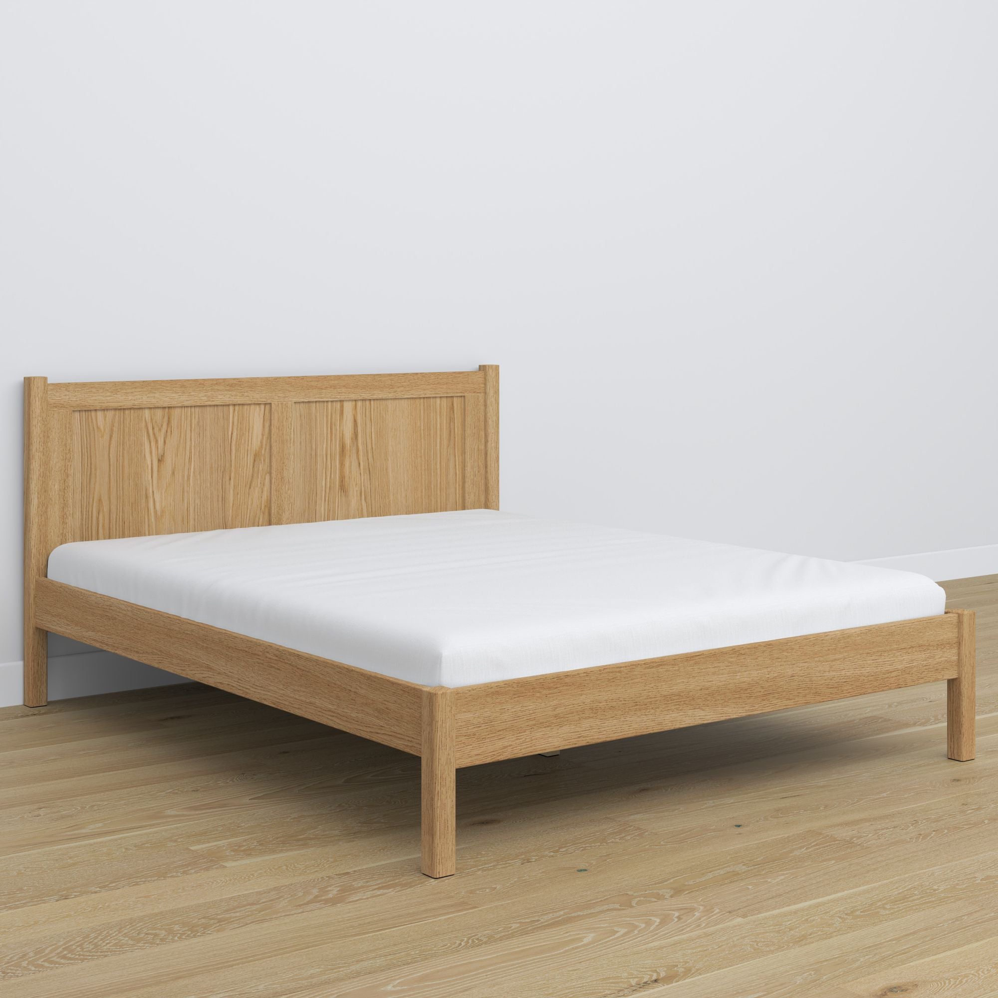 Łóżko podwójne N02 dąb naturalny – aranżacja sypialni, Nizio Home