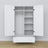 Wooden wardrobe 2D1S Scandi white
