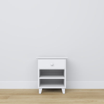 Wooden bedside table 1S N02 Scandi white