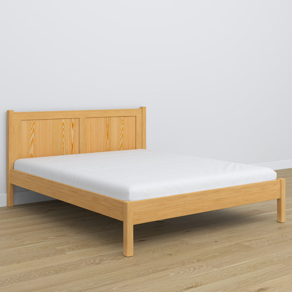 Wooden double bed N02 natural pine