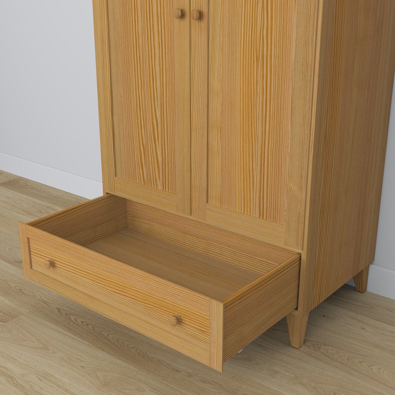 Kiefer Kleiderschrank 2D1S Scandi Kiefer natur