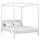 Wooden double canopy bed N02 white