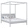 Wooden double canopy bed N02 grey