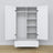 Wooden wardrobe 2D1S Scandi white