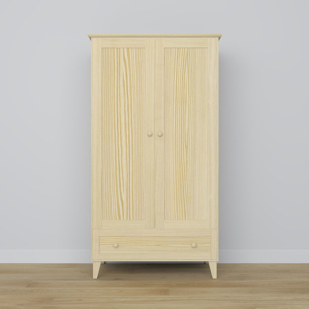 Kiefer Kleiderschrank 2D1S Scandi Kiefer farblos
