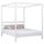 Wooden double canopy bed N01 white