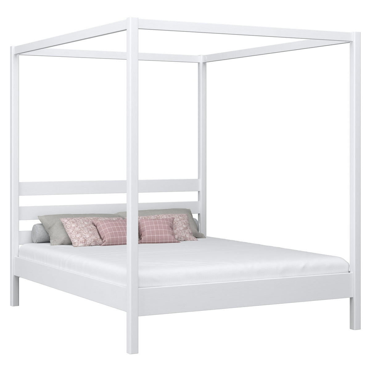 Doppelbett mit Baldachin N01 RAL/NCS – aus Holz, Farbe passend zum Interieur, Nizio Home