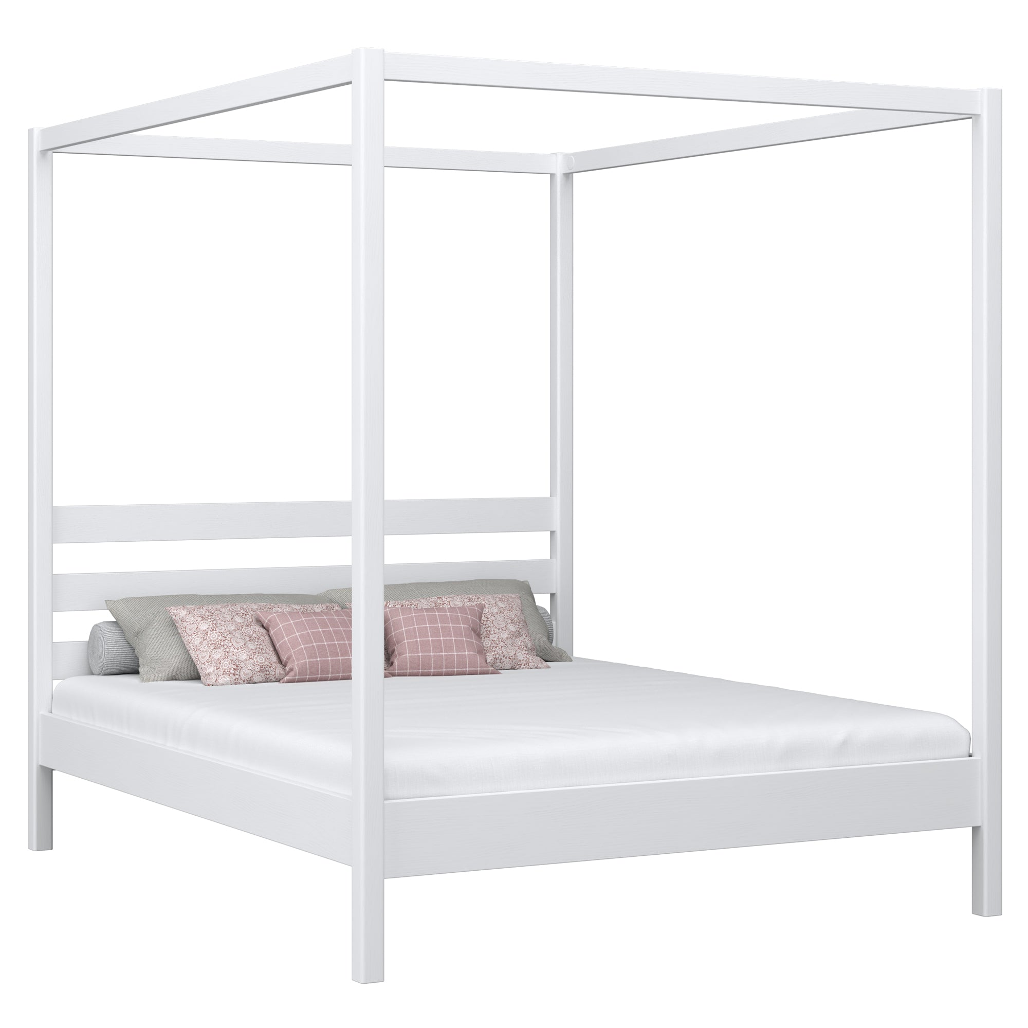 Doppelbett mit Baldachin N01 RAL/NCS – aus Holz, Farbe passend zum Interieur, Nizio Home