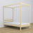 Bett Kiefer farblos mit Baldachin – dekorativer Holzrahmen, kindersicher