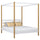 Wooden double canopy bed N01 white / oak