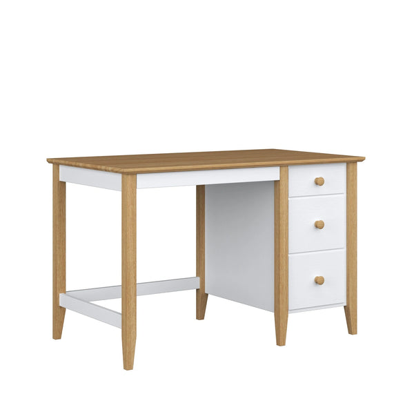 Holzschreibtisch 3S Scandi Weiß / Eiche Natur