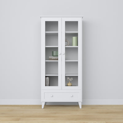 Vitrine 1S 90 Scandi Holz in Wunschfarbe RAL/NCS – Massivholz, Nizio