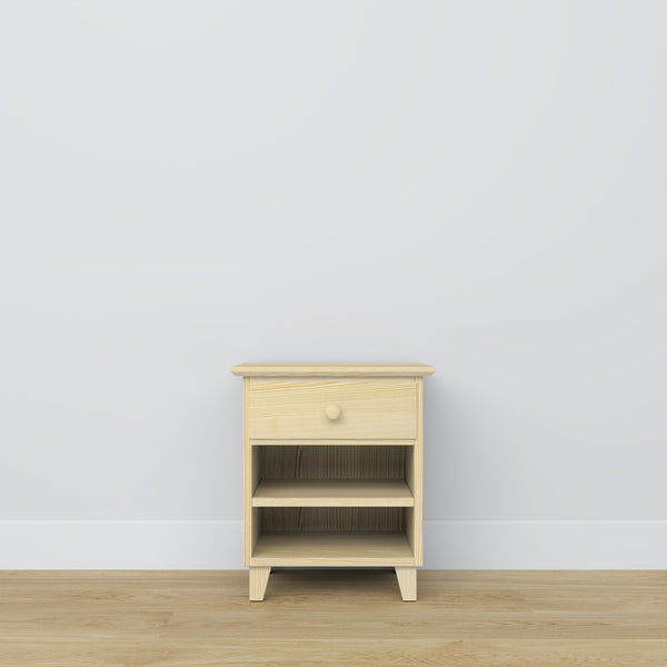 Kiefer Nachttisch 1S N02 Scandi Kiefer farblos