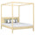 Wooden double canopy bed N02 clear pine