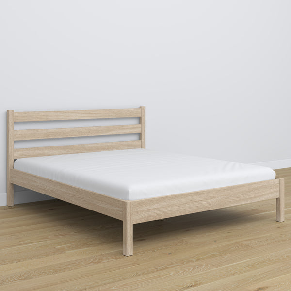 Oak double bed N01 oak bleached