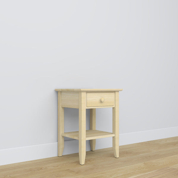 Kiefer Nachttisch 1S N01 Scandi Kiefer farblos