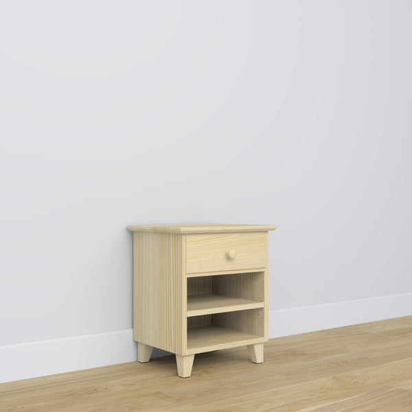 Kiefer Nachttisch 1S N02 Scandi Kiefer farblos