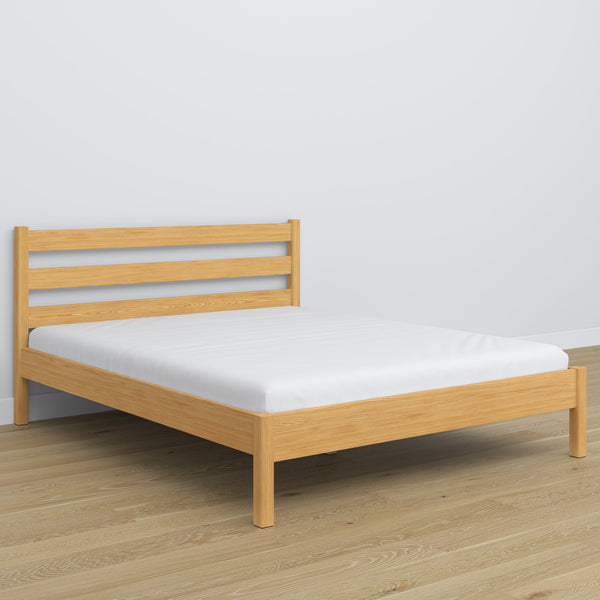 Wooden double bed N01 natural pine