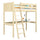 Clear Pine Wooden Loft Bed with Desk – Children’s Room, Scandi Nizio