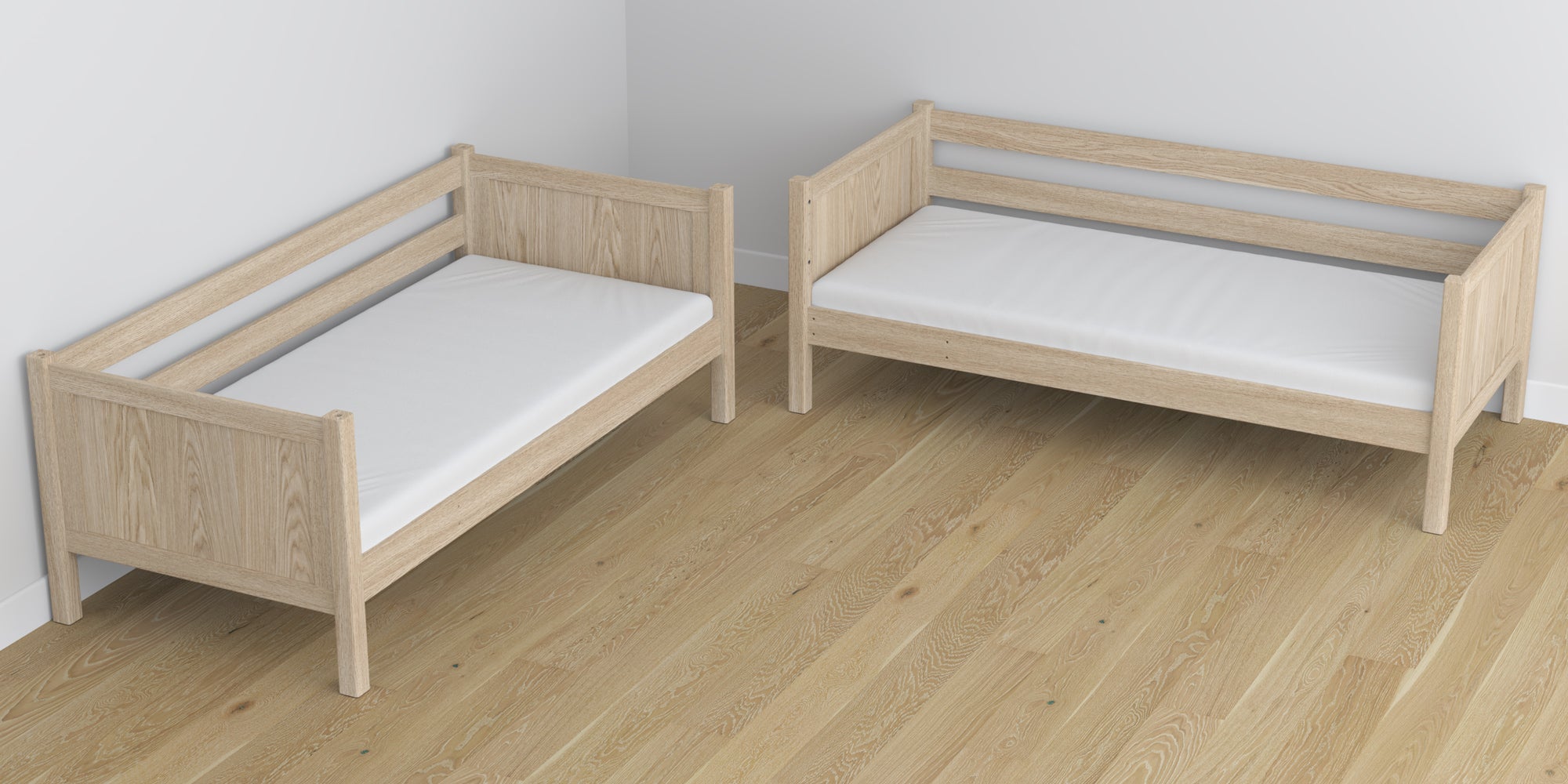 Łóżko piętrowe N02 dąb bielony – dodatkowy widok, Nizio Home