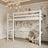 Łóżko na antresoli N05 biały – detal konstrukcji drewnianej