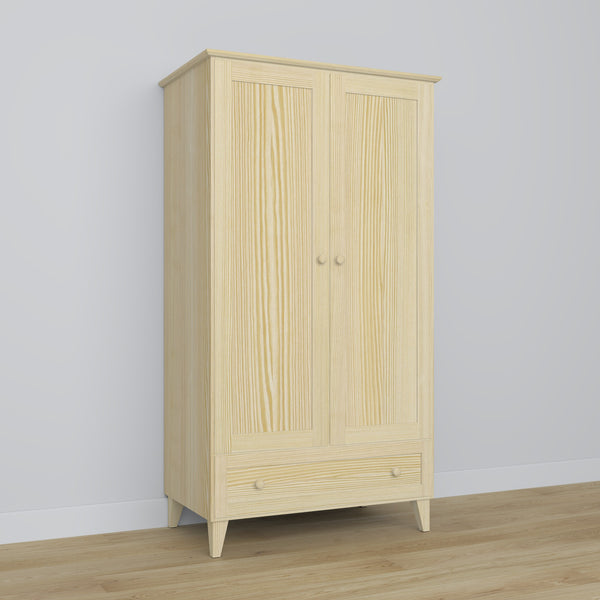 Kiefer Kleiderschrank 2D1S Scandi Kiefer farblos