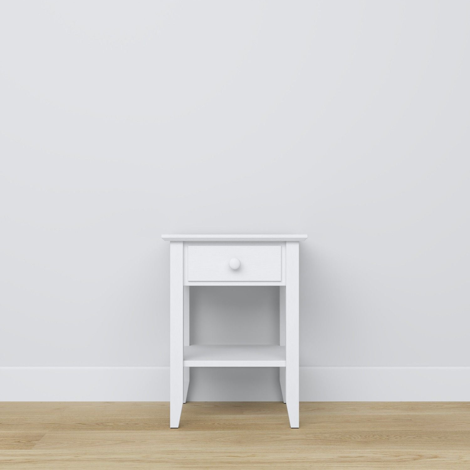 Wooden bedside table 1S N01 Scandi white