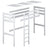 Natural Pine Wooden Loft Bed – Slatted Frame, Side View