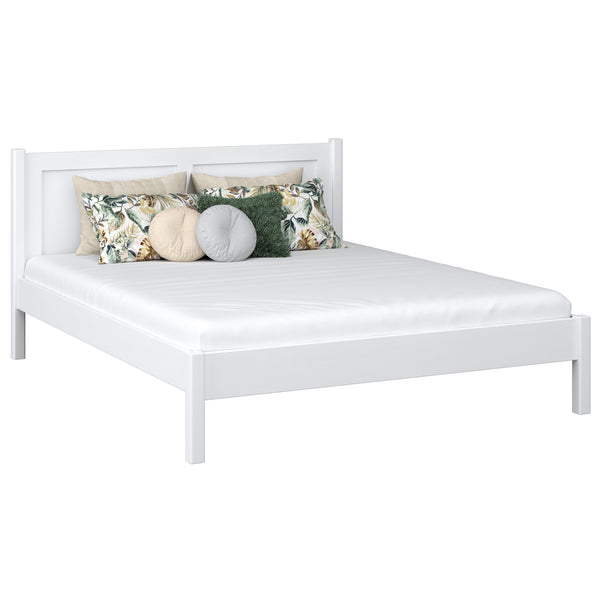 Wooden double bed N02 white