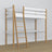 Łóżko na antresoli z biurkiem N03 biało dębowy – detal wykończenia drewna
