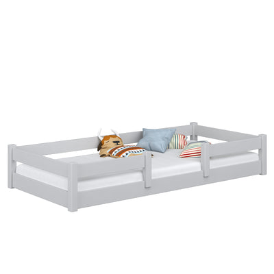 Holzbett niedrig N01 grau